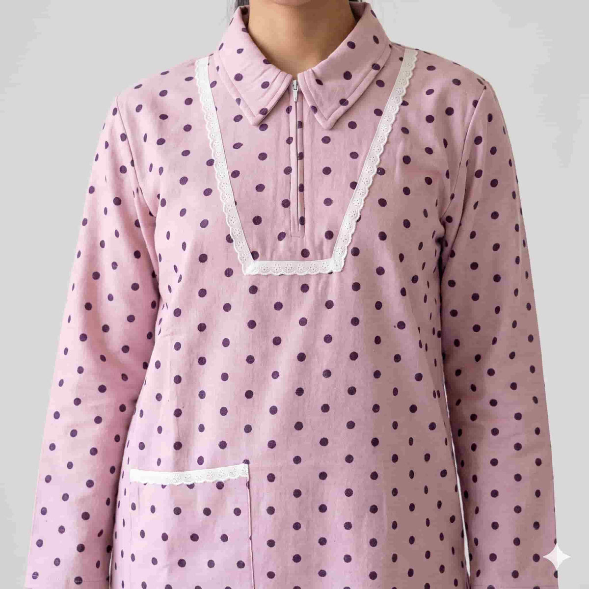 Blush Dots Maid Winter Uniform Set – Pink