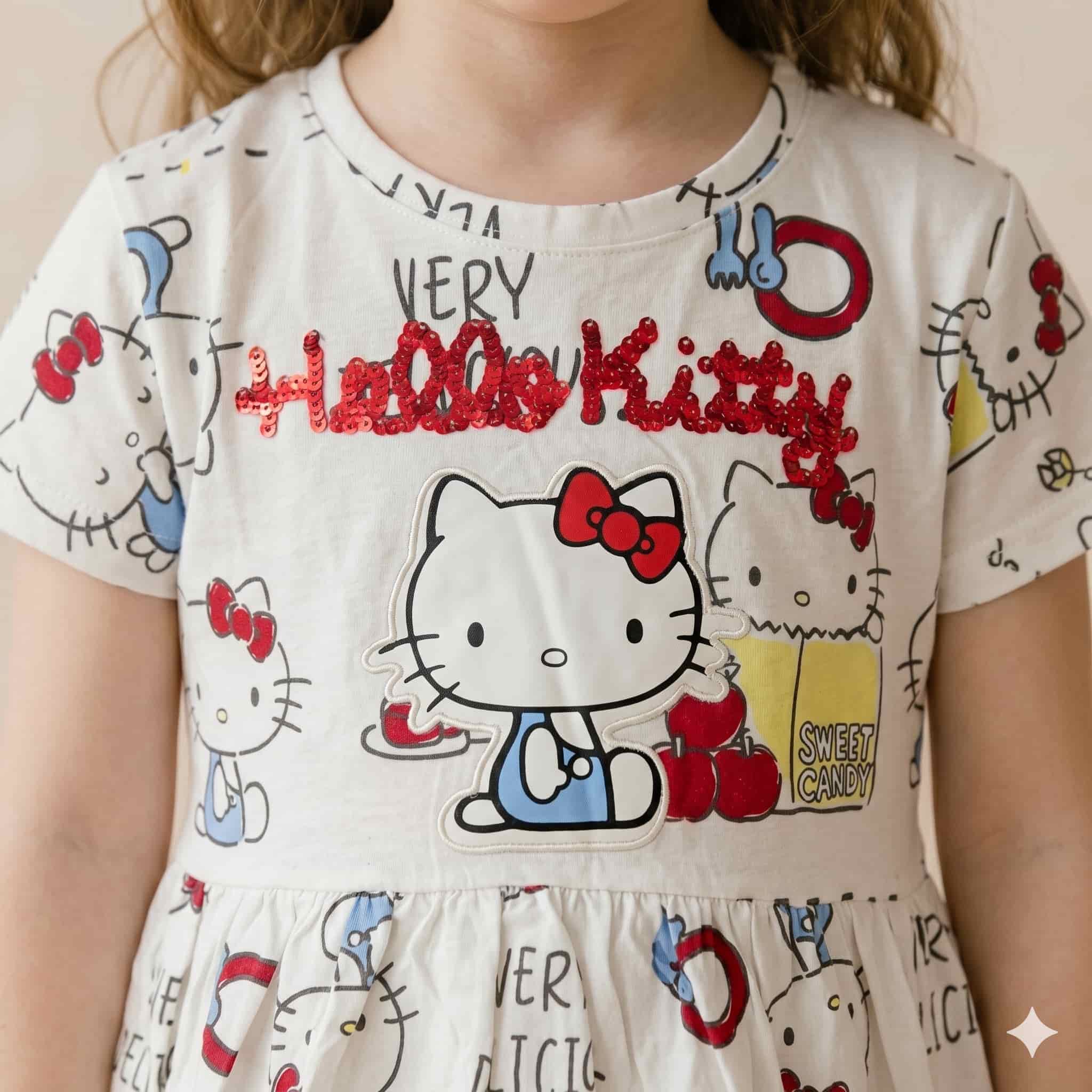 Hello Kitty Girls Frock - White