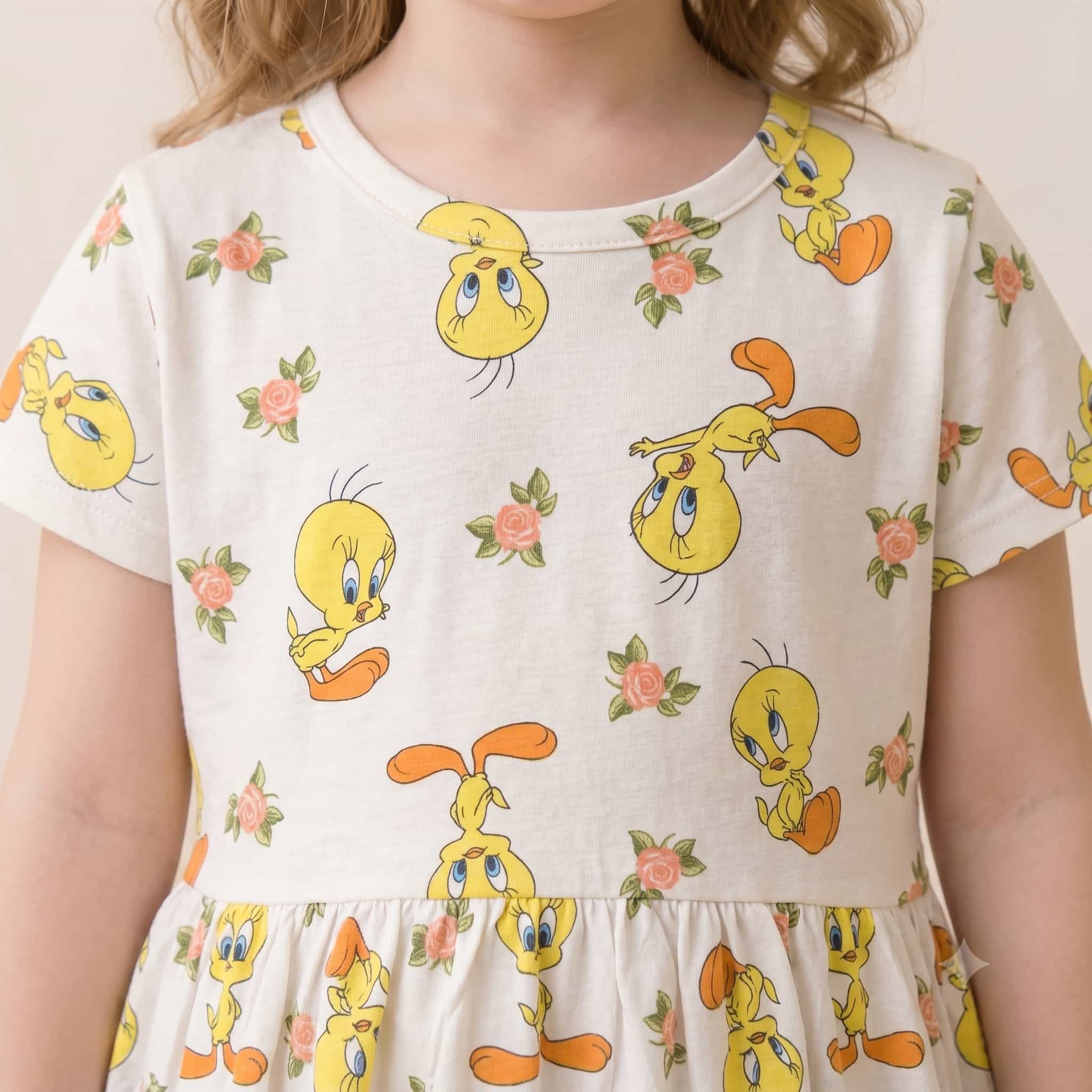 Little Duck Girls Frock - Off White