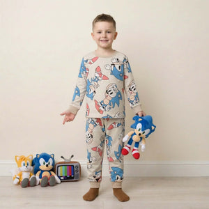 Sonic The Hedgehog Boys Full Sleeves Pajama Set - Grey