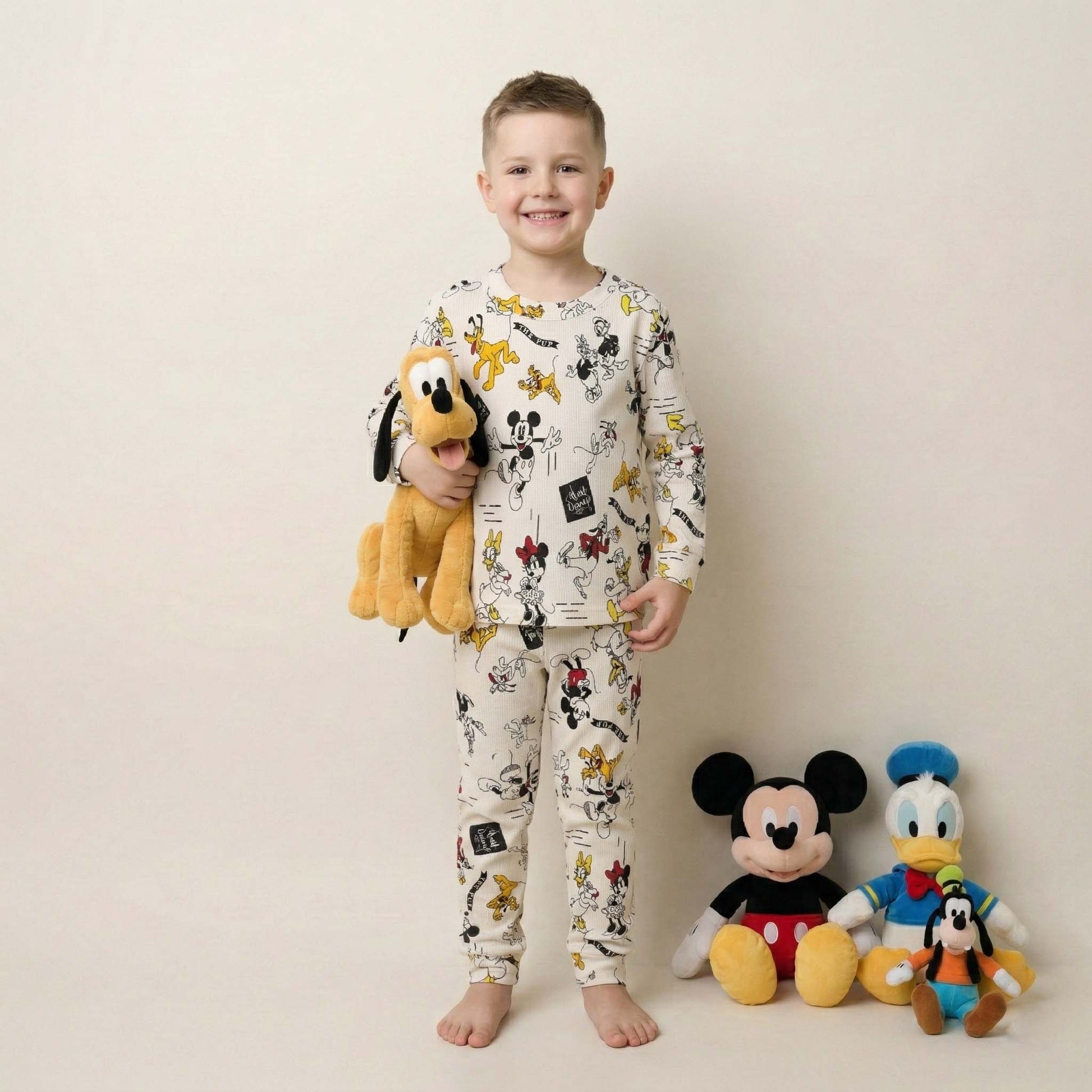 The Pup Boys Full Sleeves Pajama Set - White