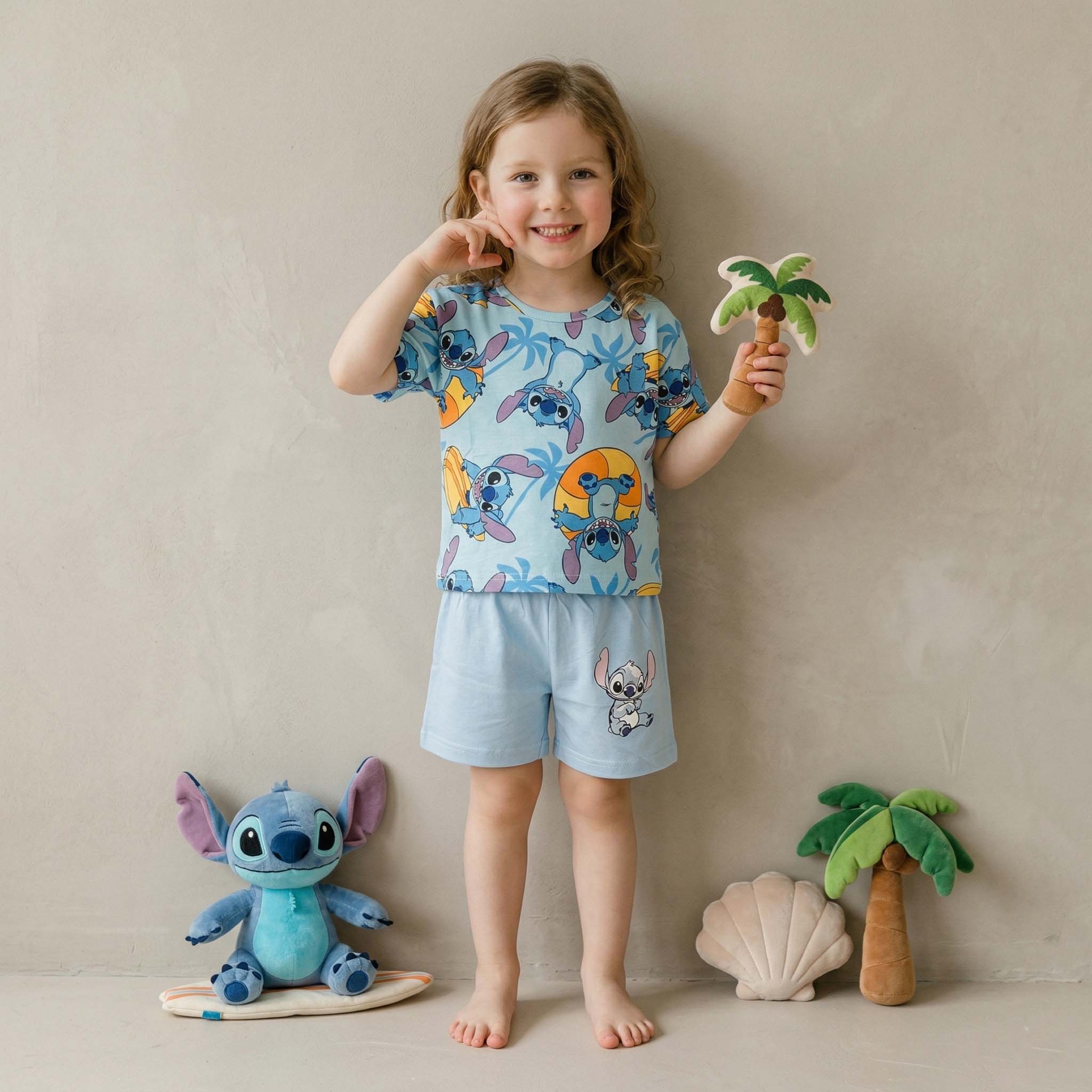 Stitch Girls Short Set - Blue
