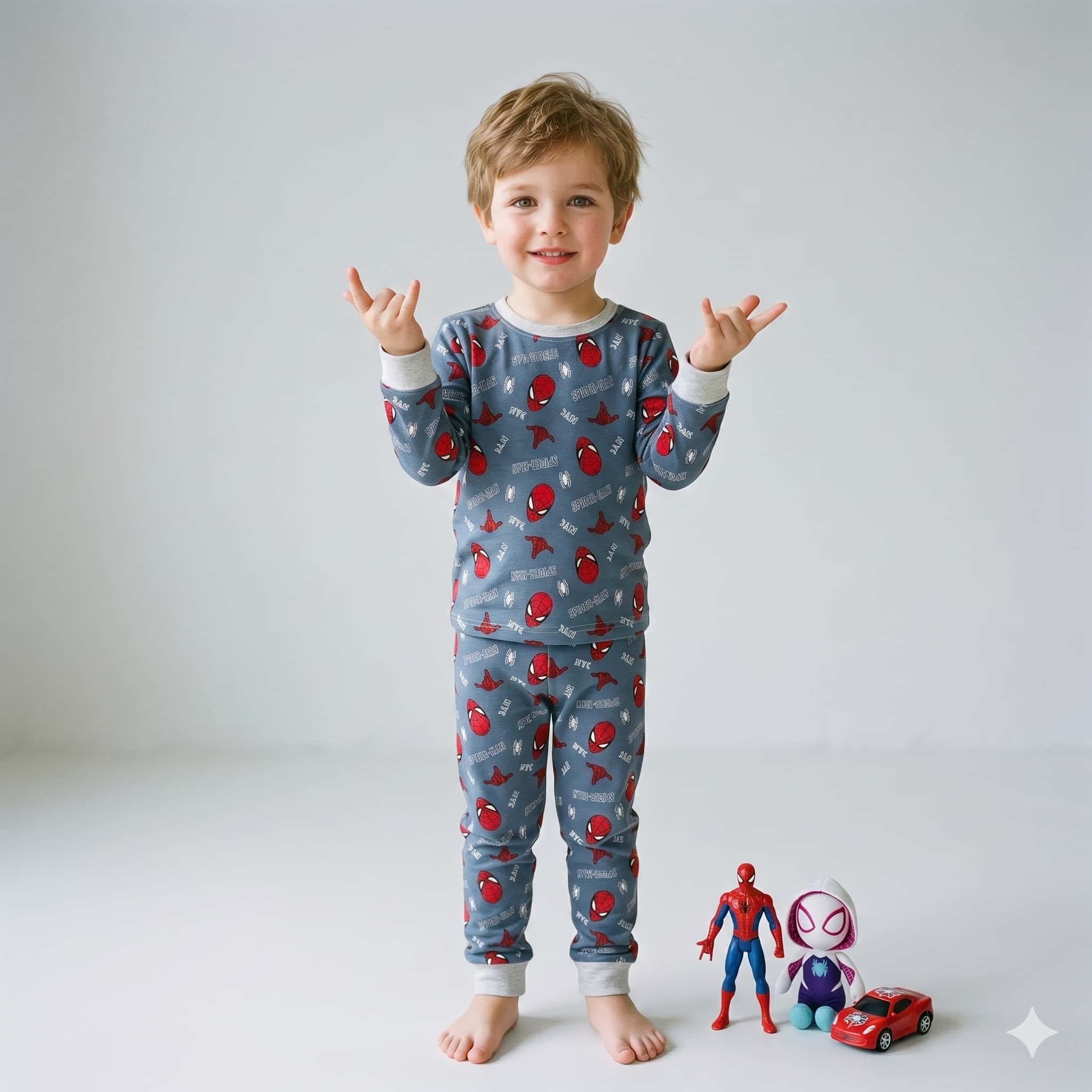 Spider Man Boys Full Sleeves Set - Blue