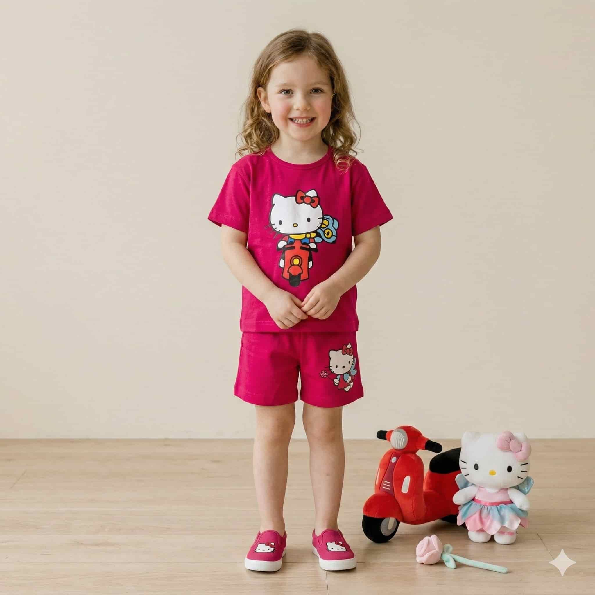Hello Kitty Girls Short Set - Magenta