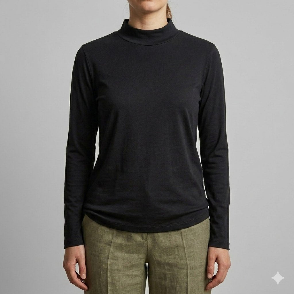 Noir Poise Women Full Sleeves Top - Black