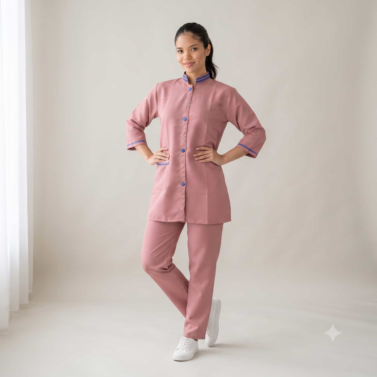 Rose Edge Maid Uniform Set – Dusty Pink