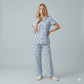 Stitch Women Front Button Pajama Sets - Grey