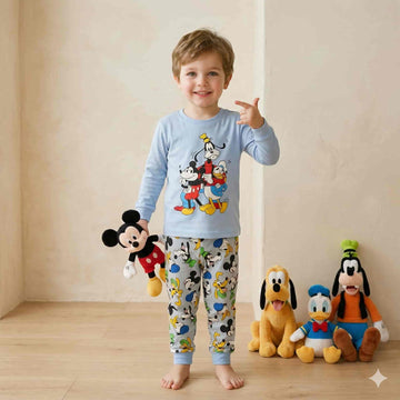 Donald Duck Boys Full Sleeves Pajama Sets - Light Blue