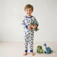 Dino Roar Boys Full Sleeves Pajama Set - White