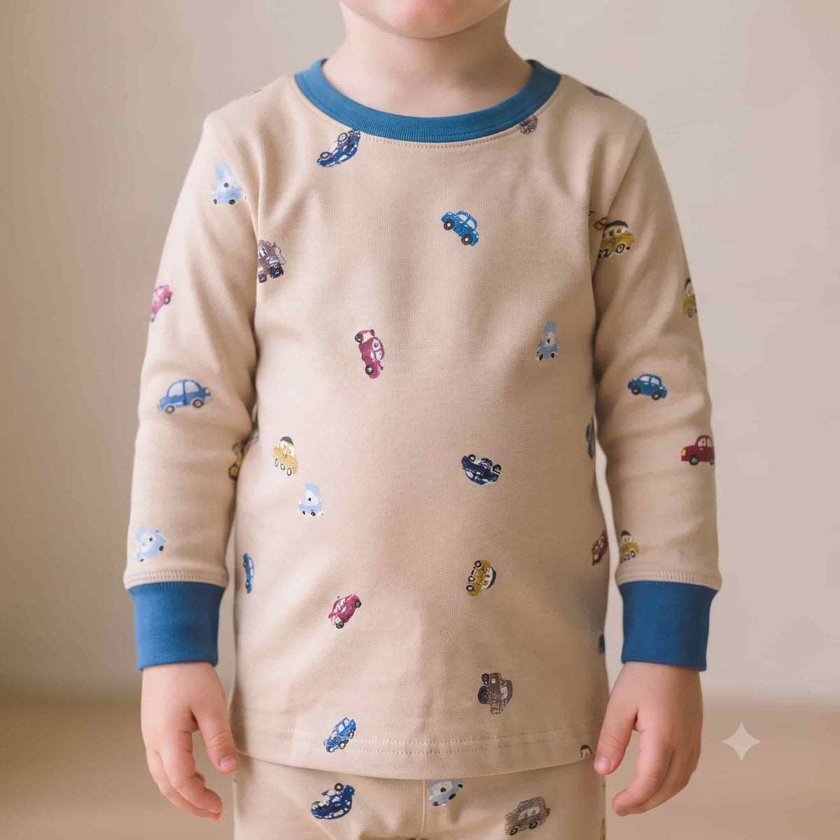 Mcqueen Cars Boys Full Sleeves Pajama Set - Beige