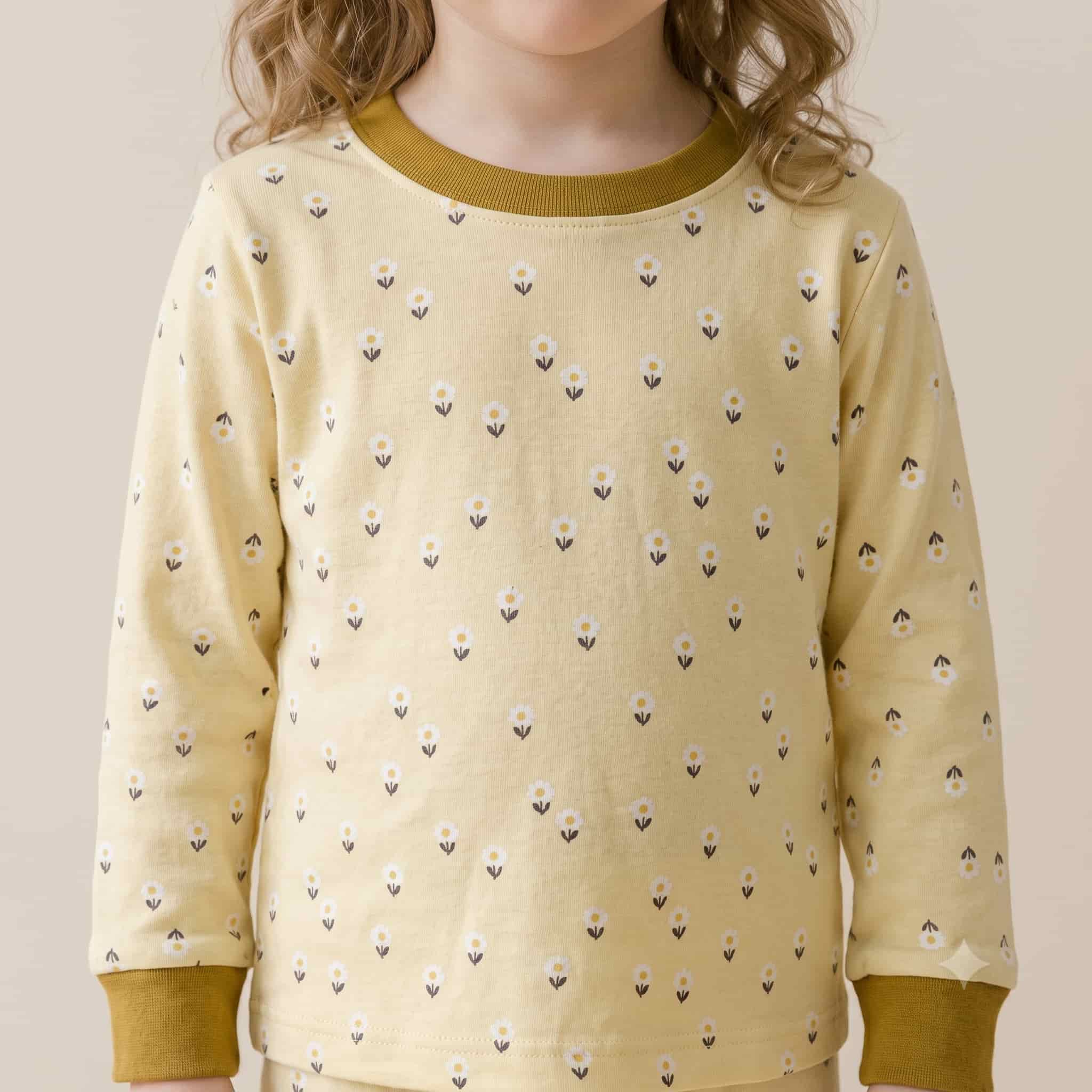 Sunny Daisy Girls Full Sleeves Pajama Set - Yellow