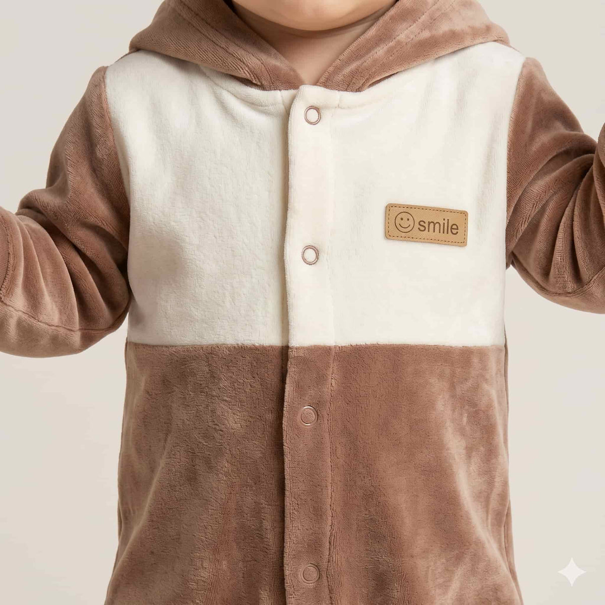 Happy Snuggles Baby Boys Winter Full Sleeves Pajama Set – Cream & Mocha Brown