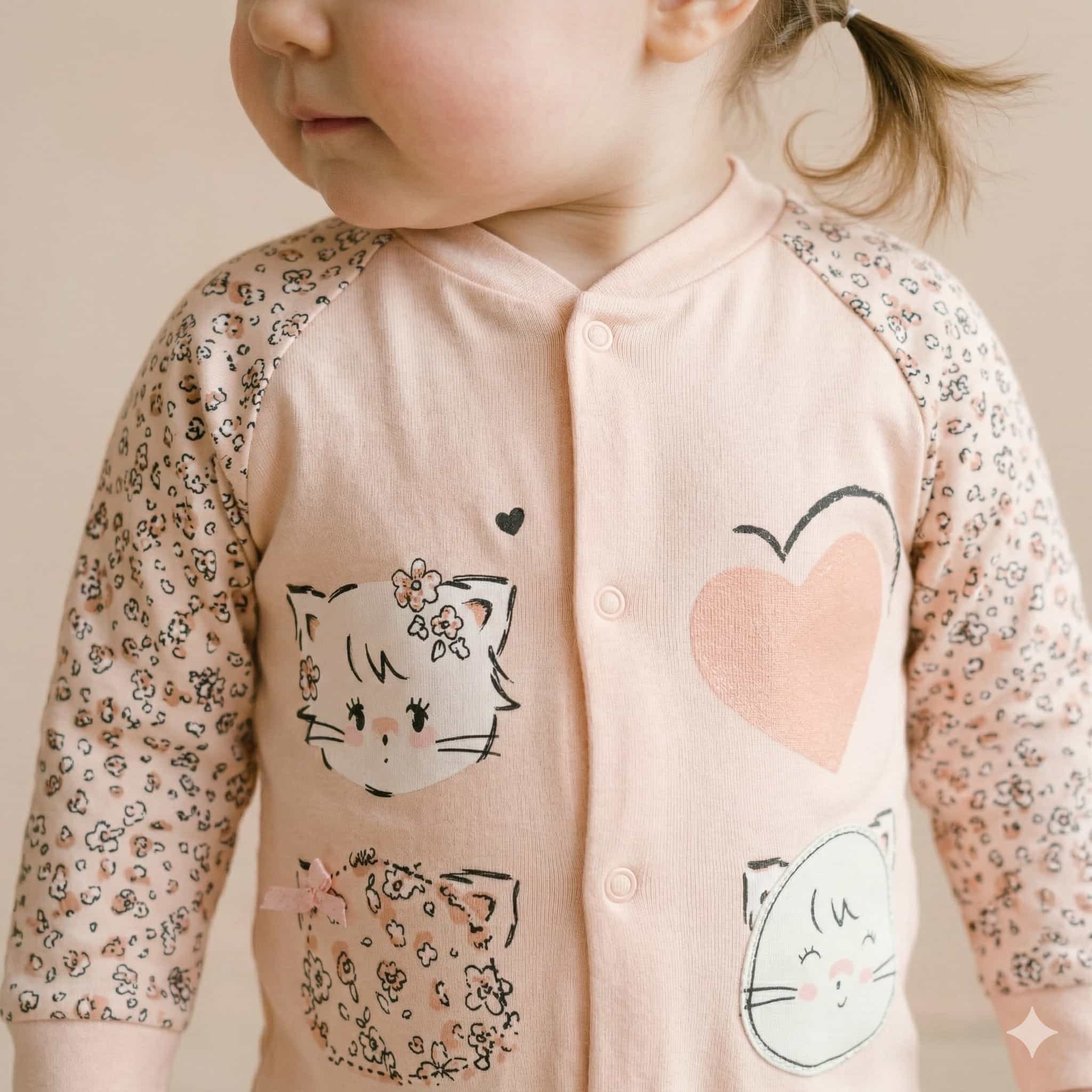 Cutie Cat Baby Girl Set - Orange