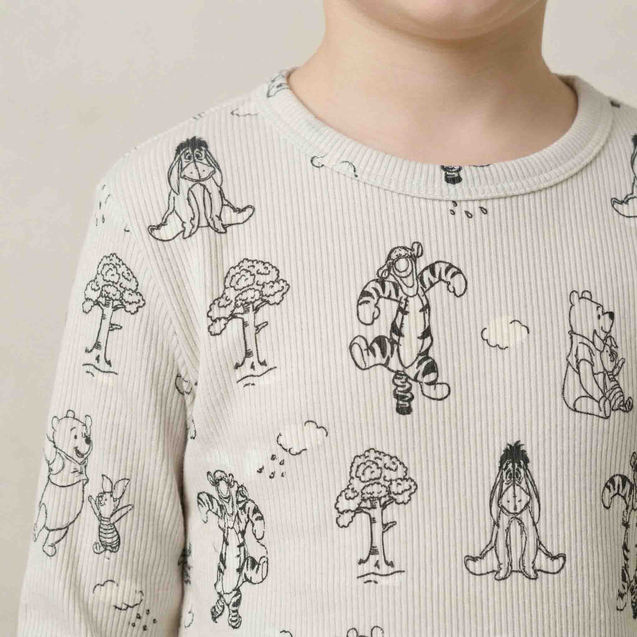 Winnie the Pooh & Friends Boys Full Sleeves Pajama Set - White