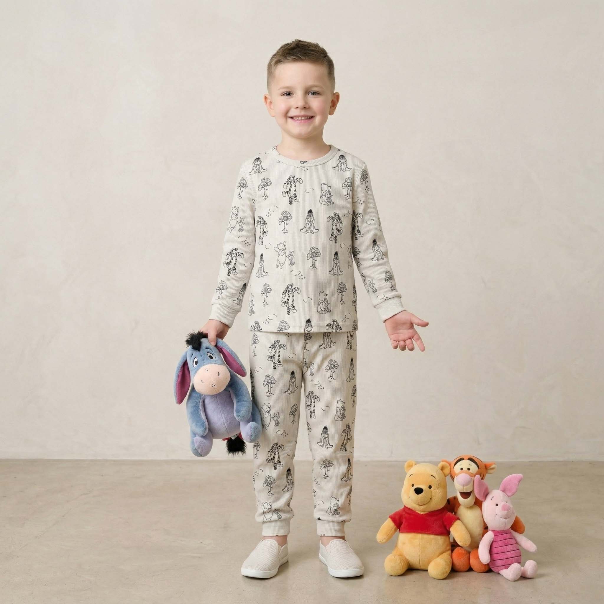 Winnie the Pooh & Friends Boys Full Sleeves Pajama Set - White