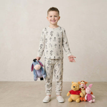 Winnie the Pooh & Friends Boys Full Sleeves Pajama Set - White