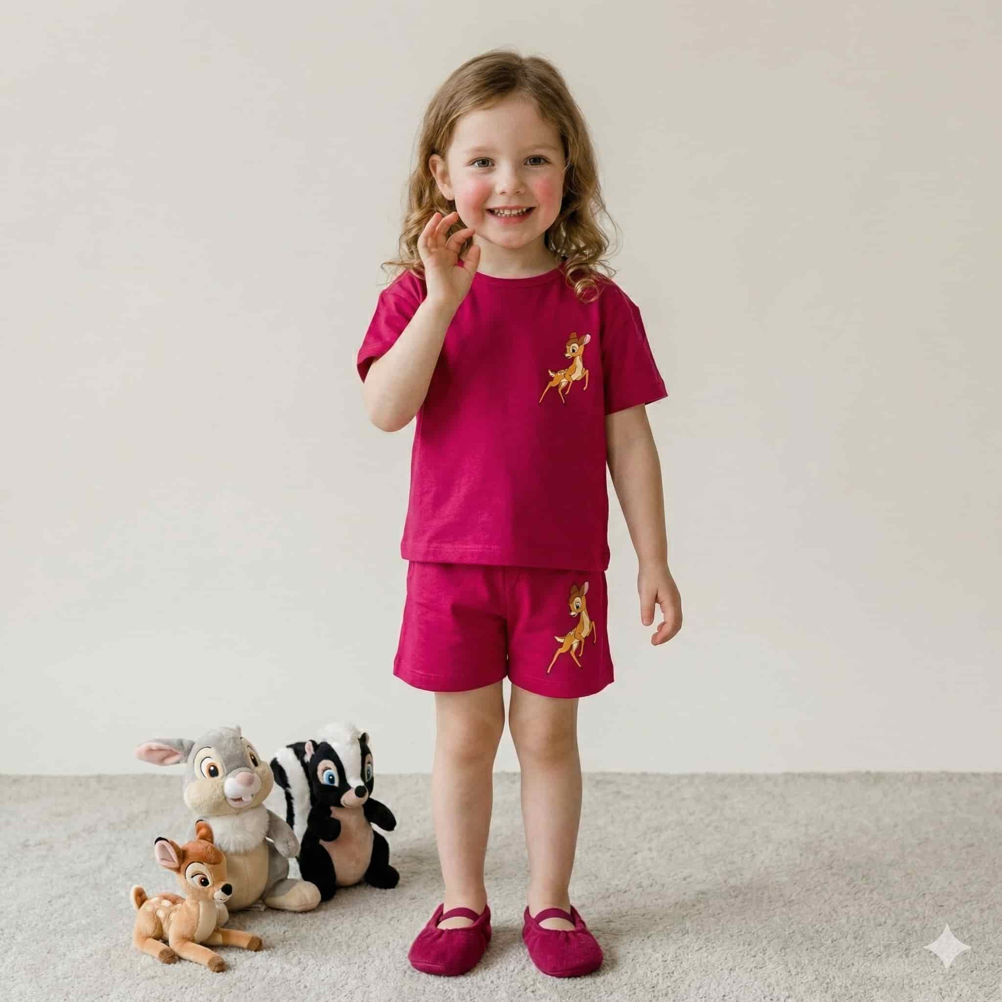Bambi Girls Short Set - Magenta