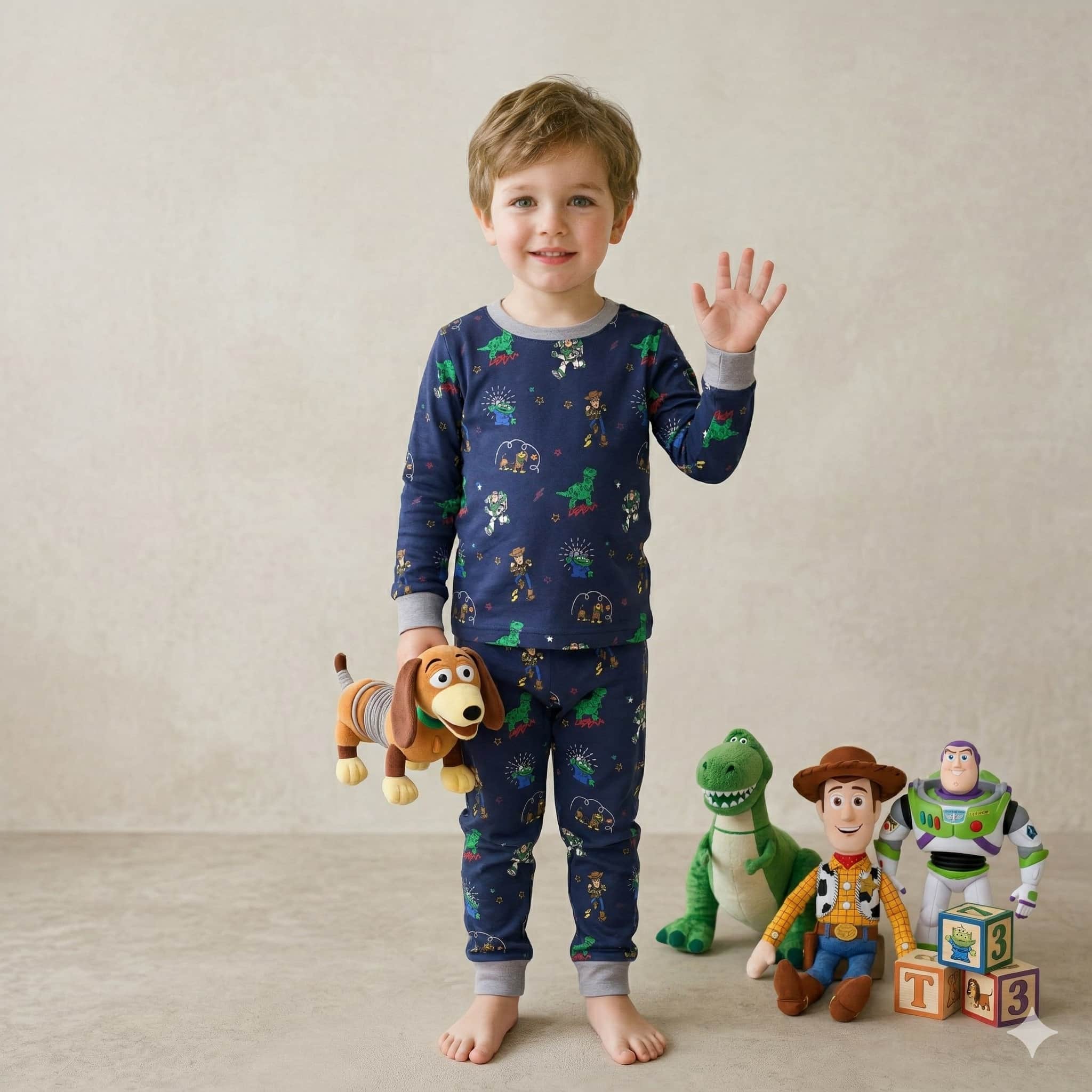 Disney Toy Boys Full Sleeves Set - Dark Blue