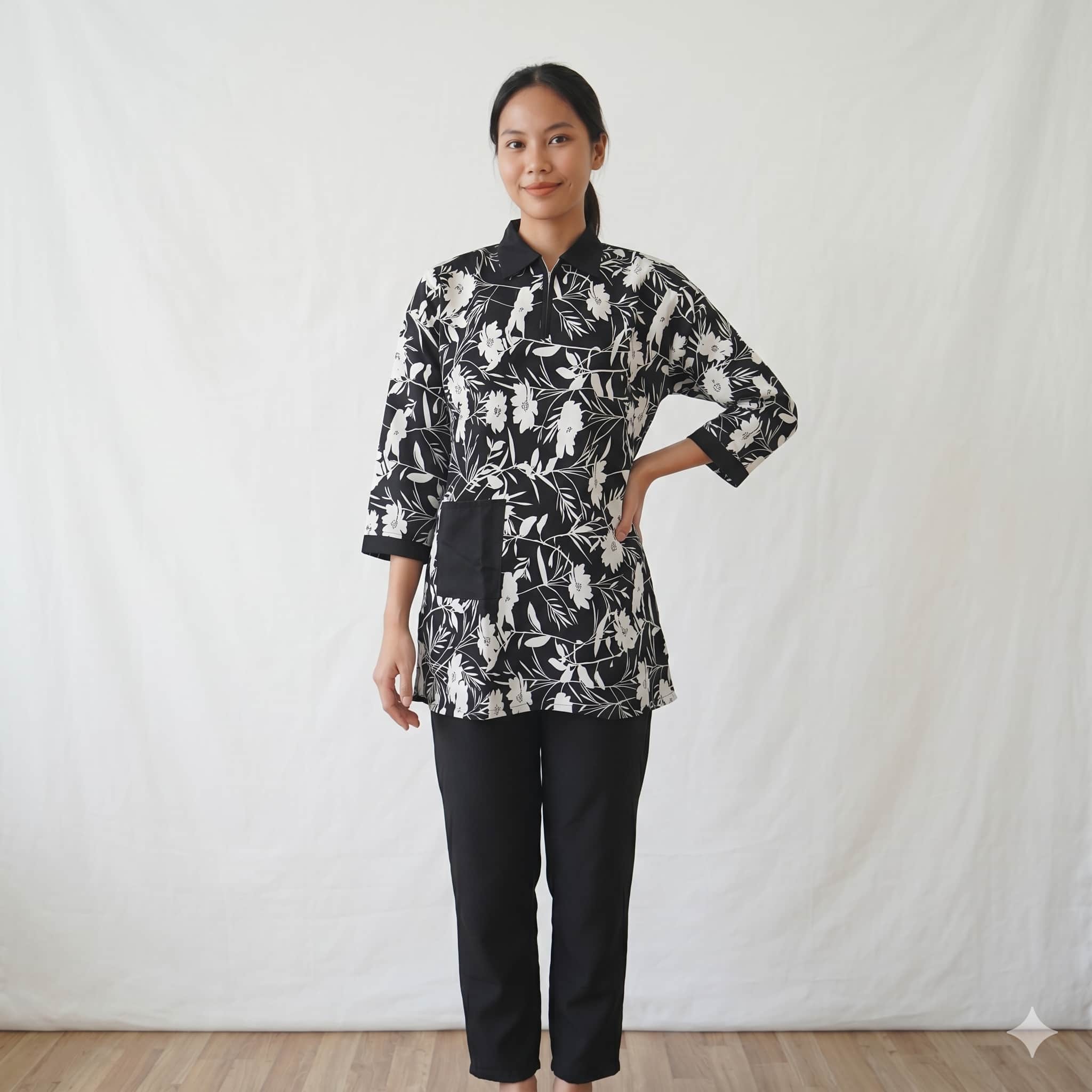 Noir Blossom Maid Women Uniform - Black