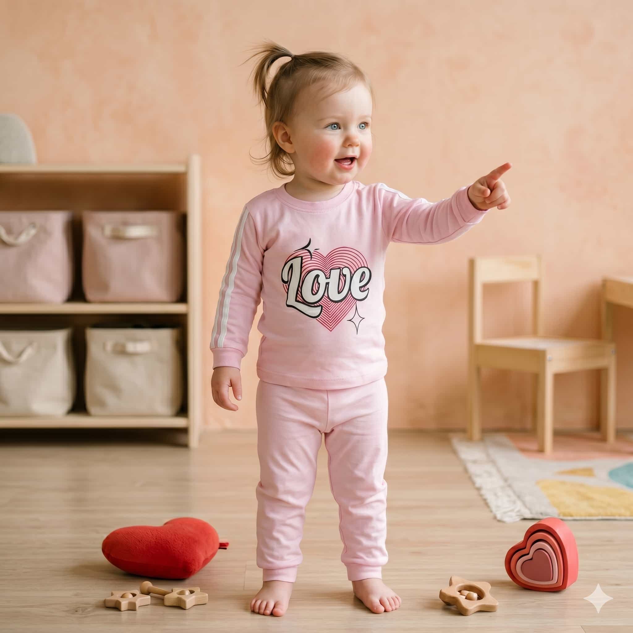 Sweet Love Baby Girls Full Sleeves Set - Pink