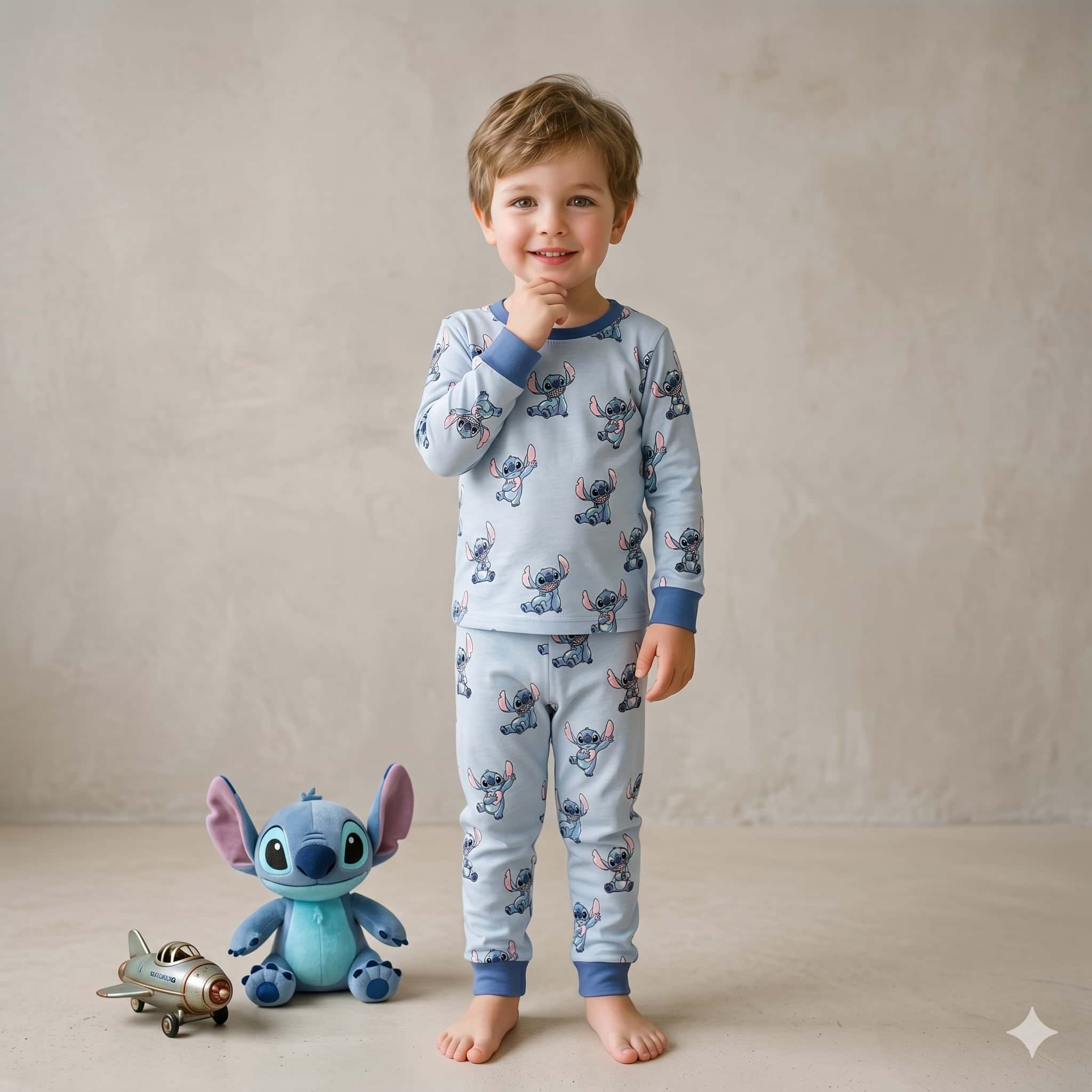 Stitch Boys Full Sleeves Set - Blue
