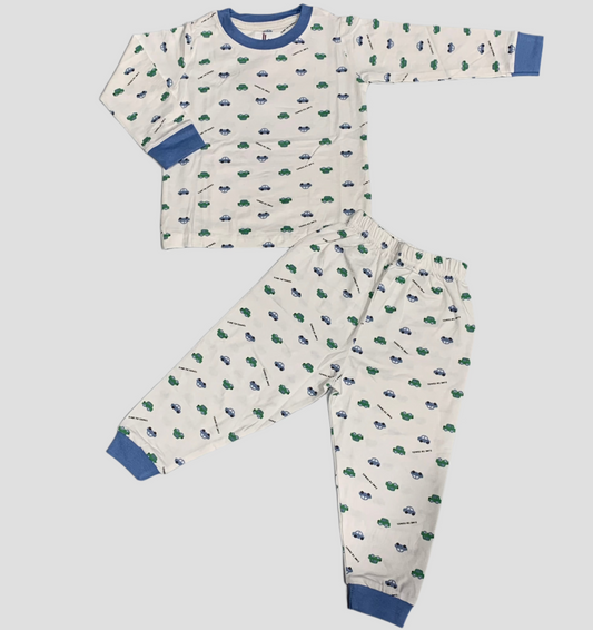 Cars Boys Full Sleeves Pajama Set - Cream