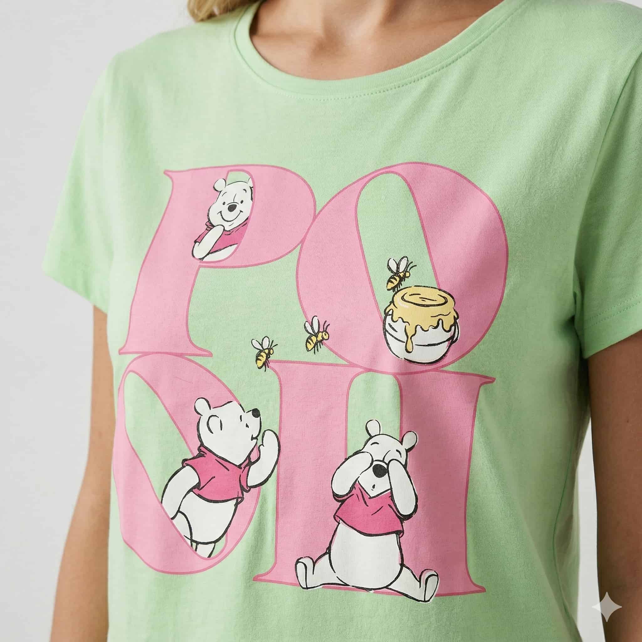 Pooh Women Pajama Set - Green