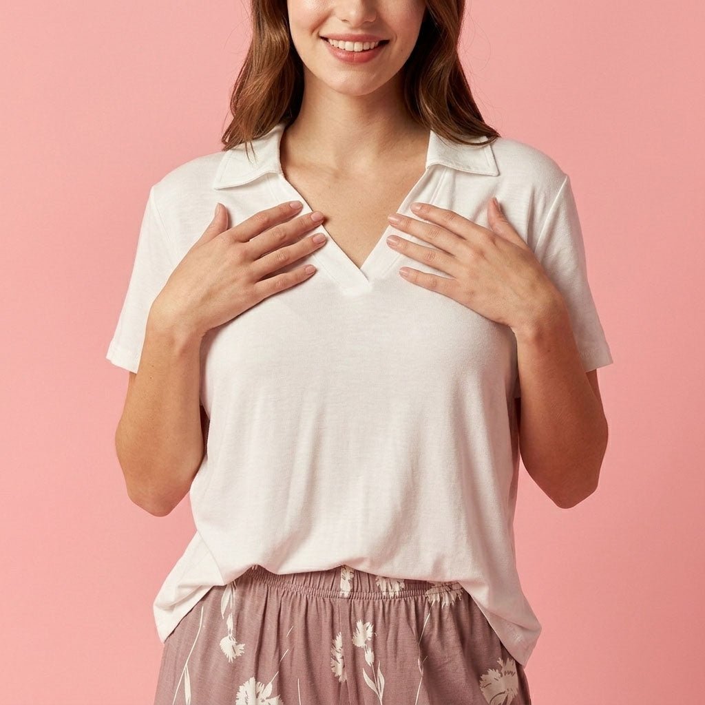 Dandelion Women Pajama Set - White & Brown