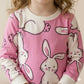 Bunny Blush Girls Full Sleeves Pajama Set - Pink