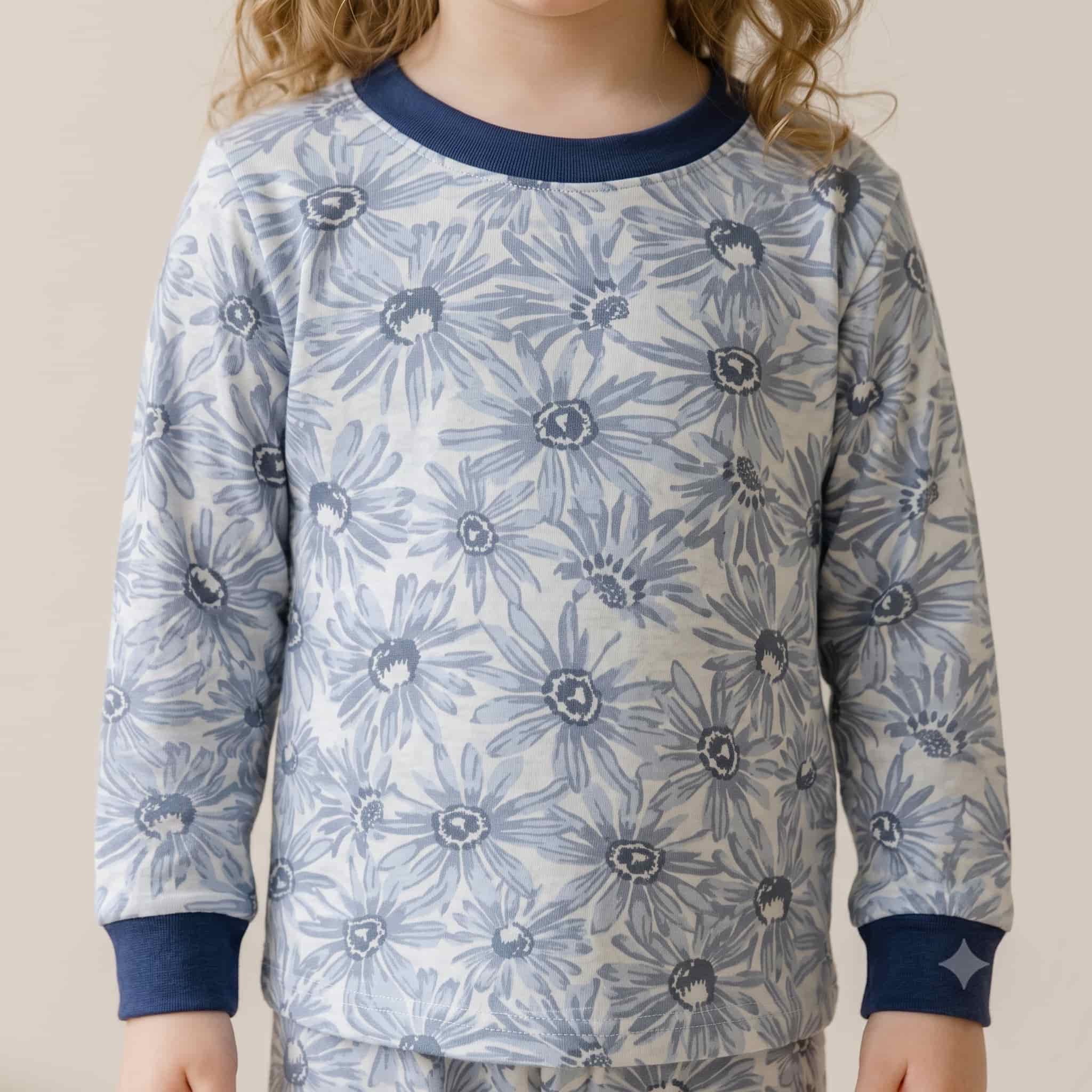 Bloom Breeze Girls Full Sleeves Pajama Set - Blue
