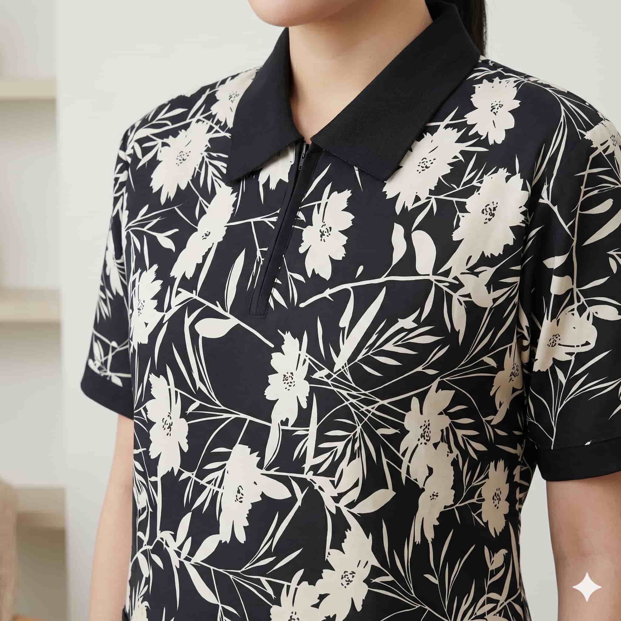 Midnight Flora Maid Women Uniform Set - Black