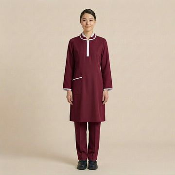 Maid Women Uniform Set - Maroon