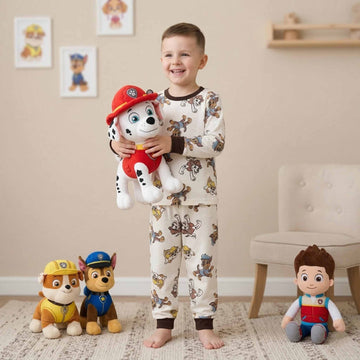 Paw Patrol Boys Full Sleeves Pajama Set - Cream & Brown