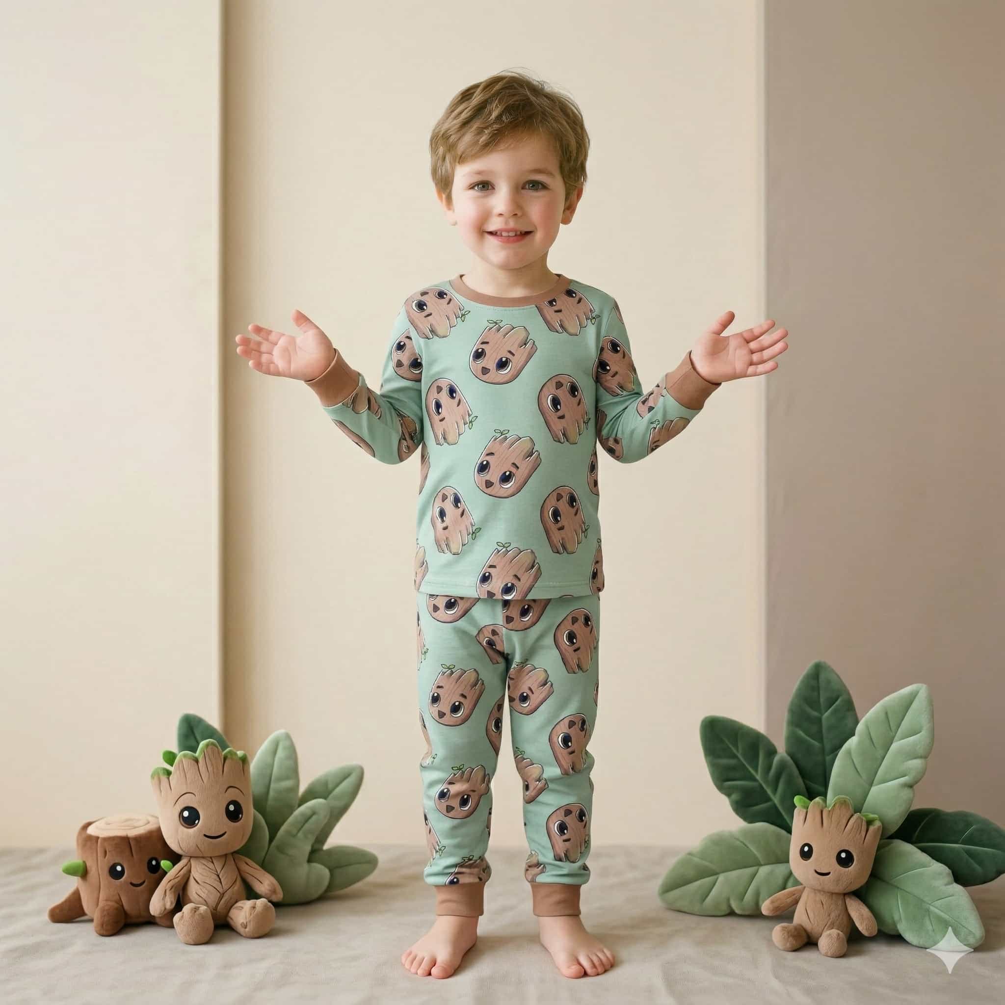 Groot Boys Full Sleeves Set - Light Green