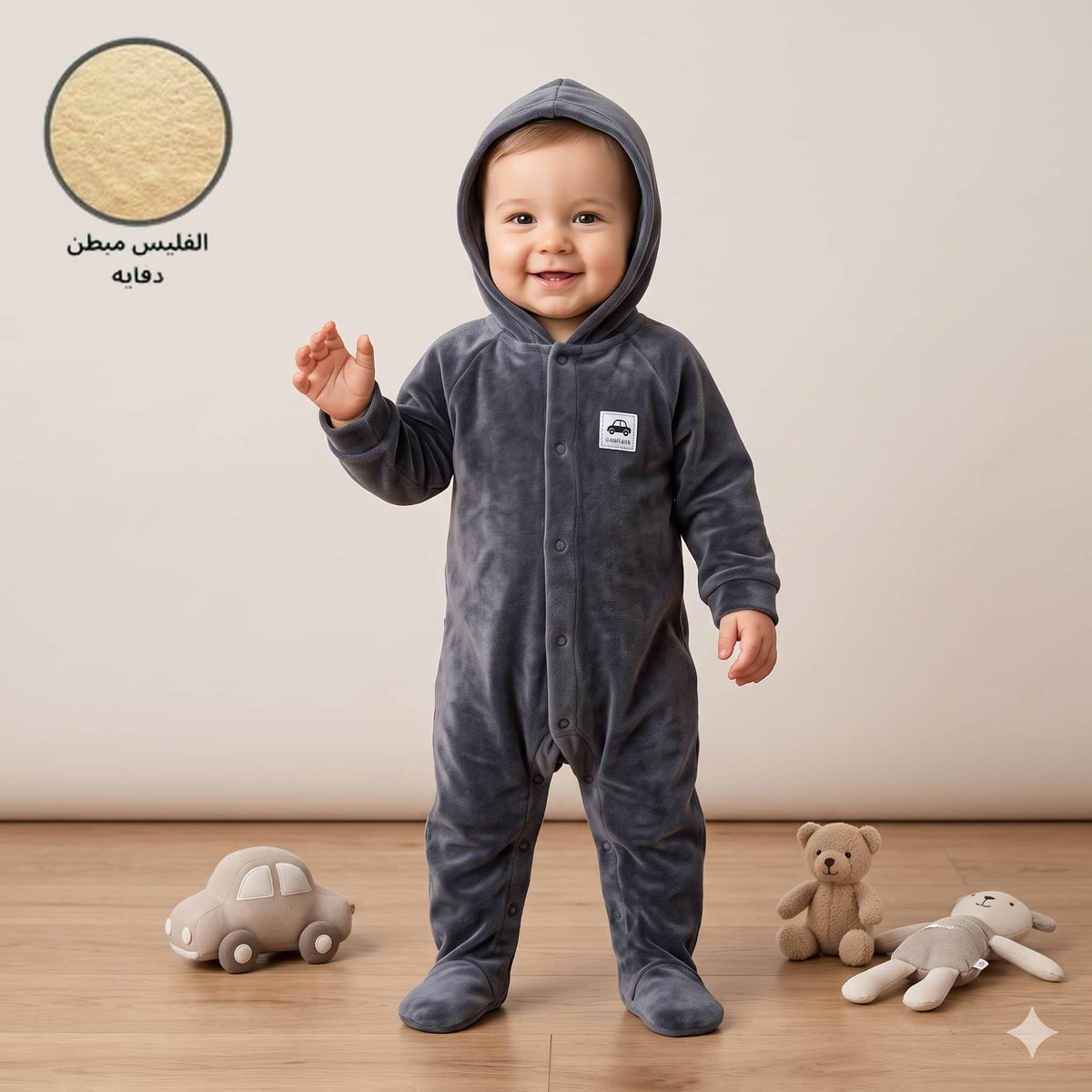 Cozy Cruiser Baby Boys Winter Full Sleeves Pajama Set – Charcoal Grey