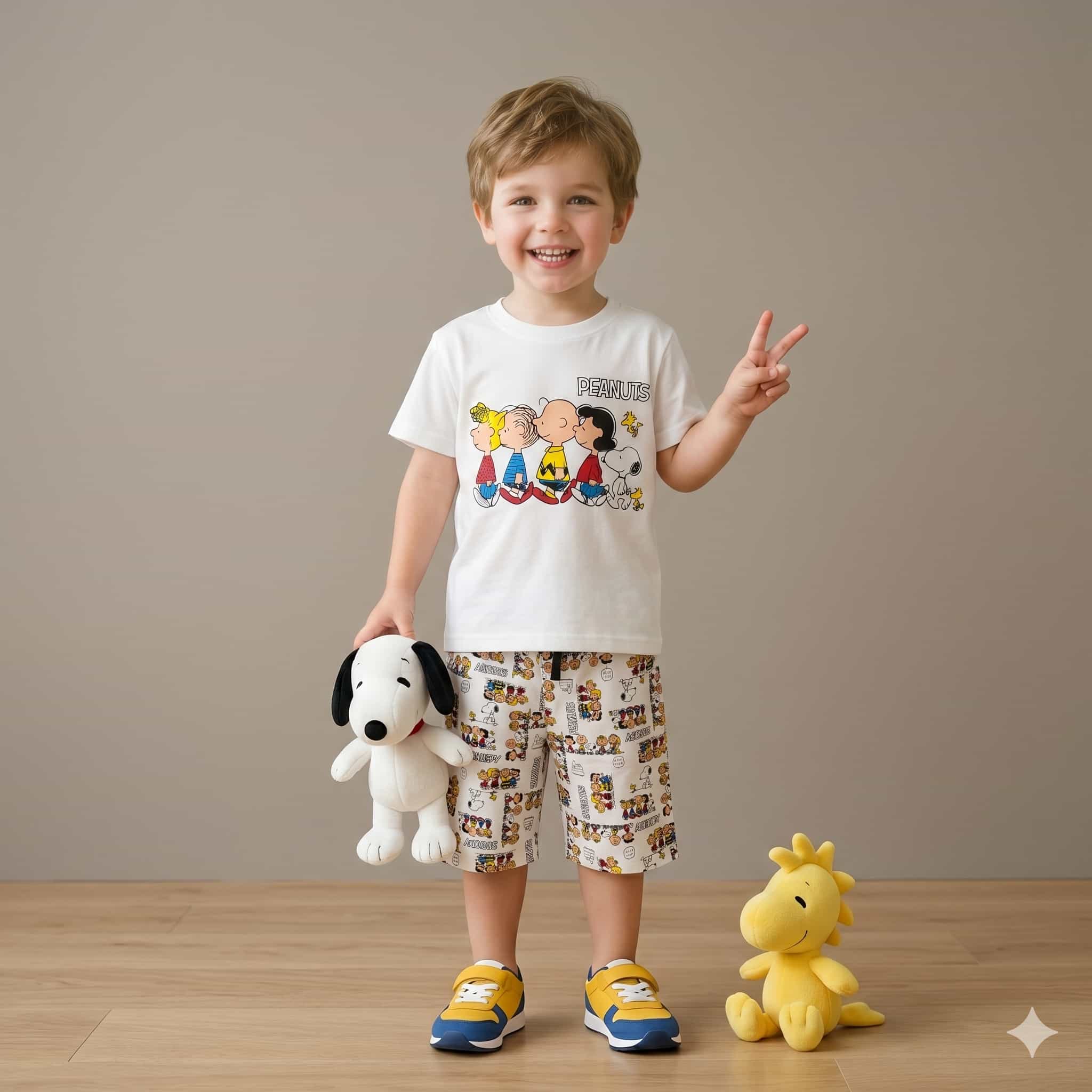 Parade Boys Half Sleeves Short Set - White