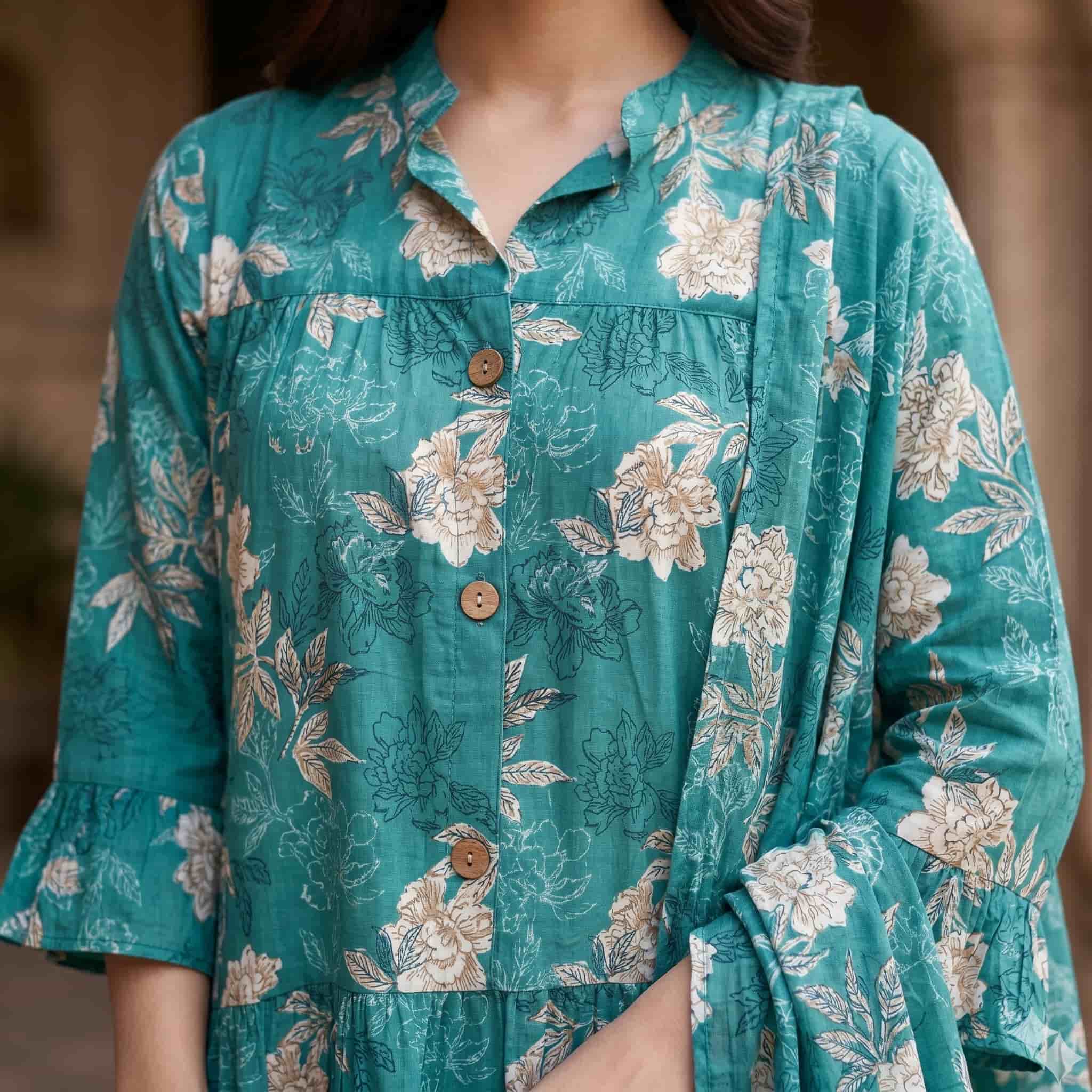 Teal Blossom Women Darra - Teal