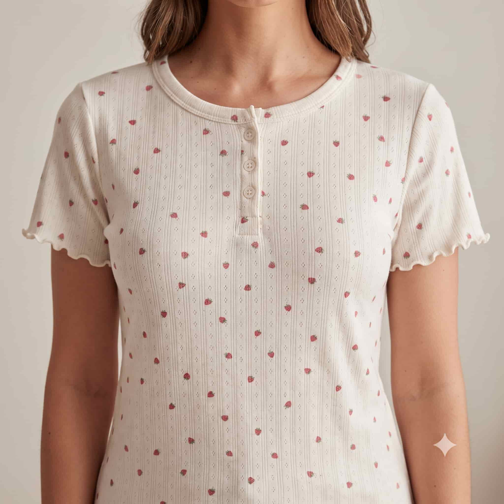 Berry Bliss Women Half Sleeves Pajama Set – Ivory White