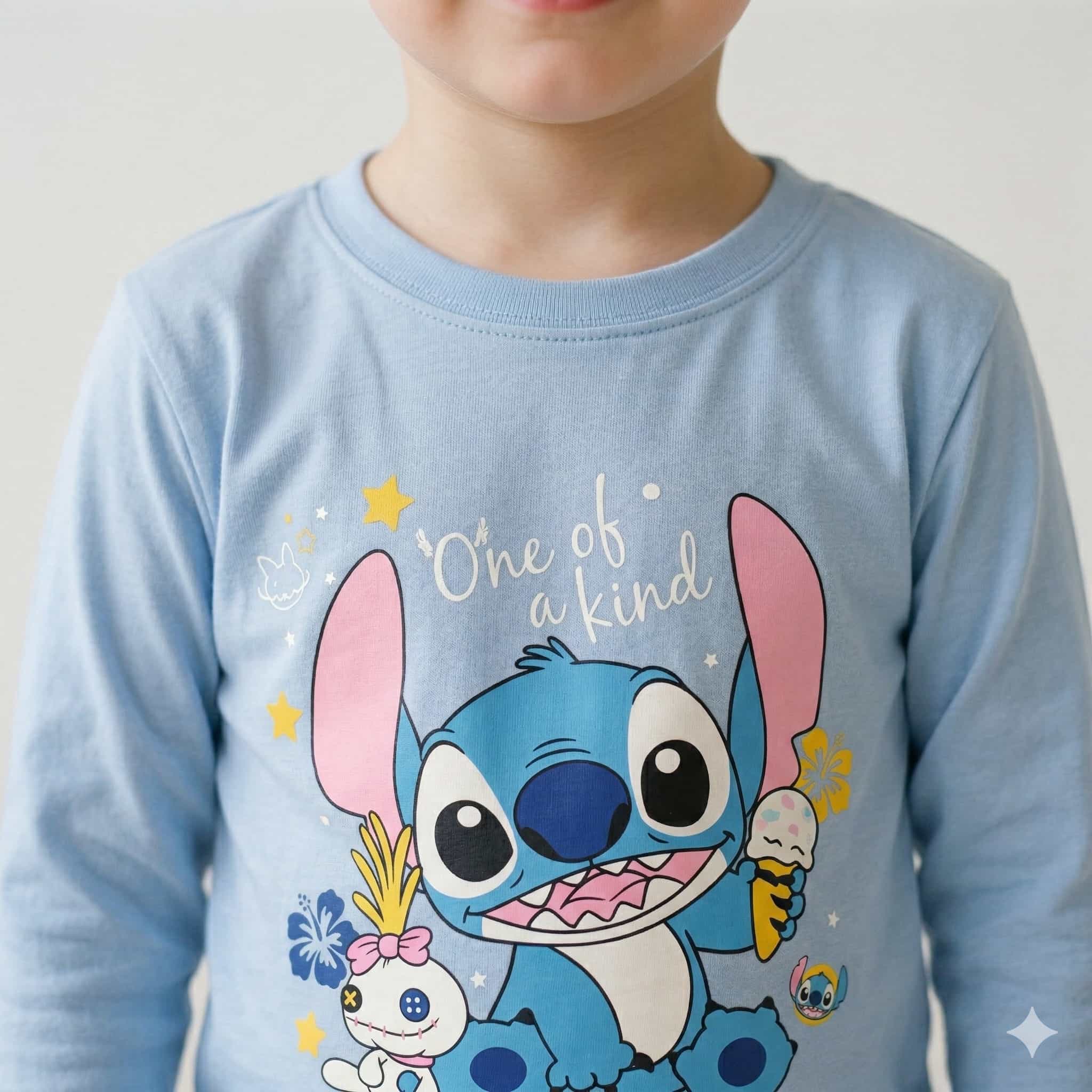 طقم بيجامة أطفال ولادي بأكمام طويلة - أزرق
