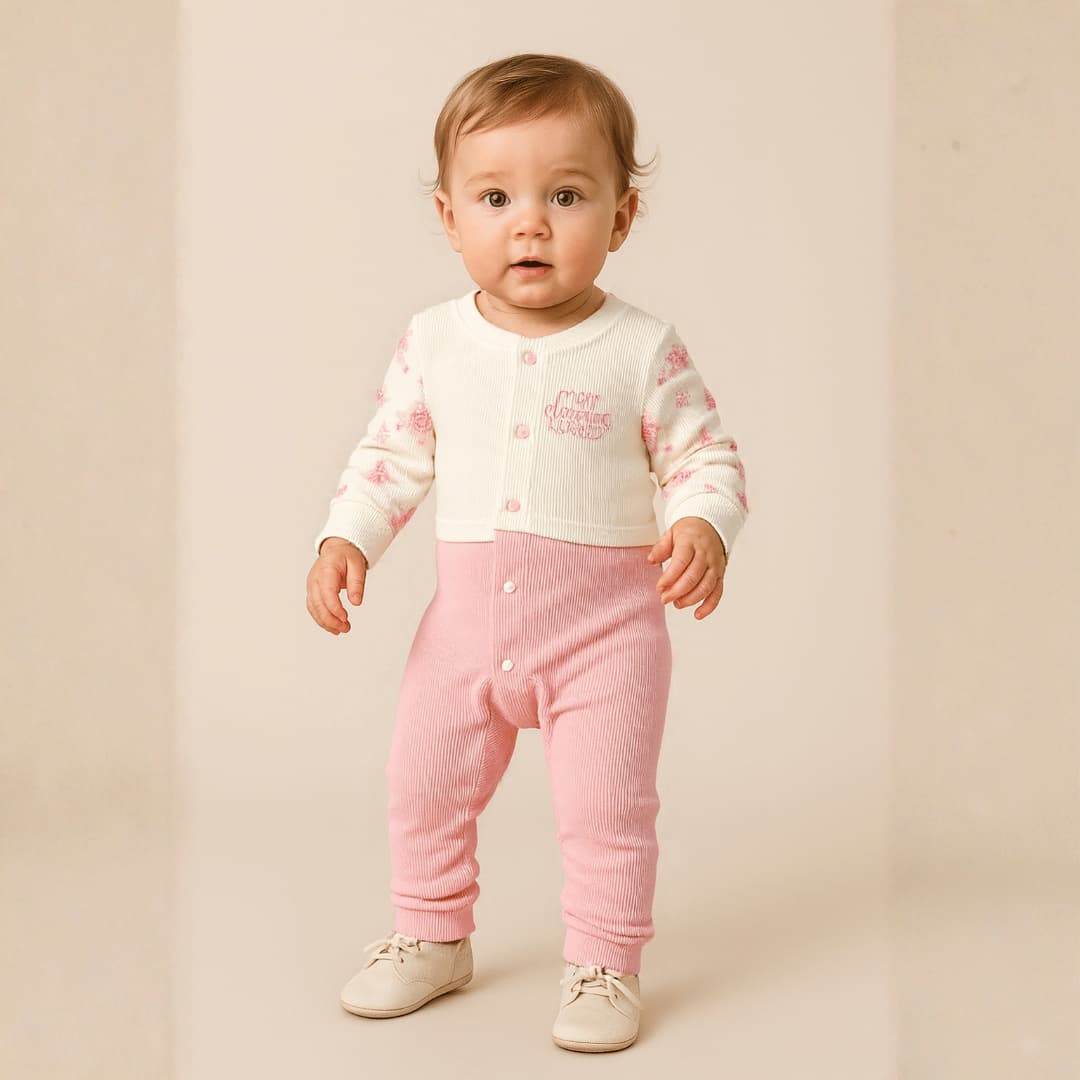 Floral Dream Baby Girl Bodysuit- Pink