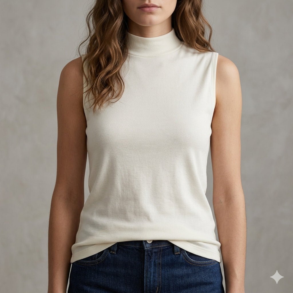 Ivory Poise Women Sleeveless Top - White