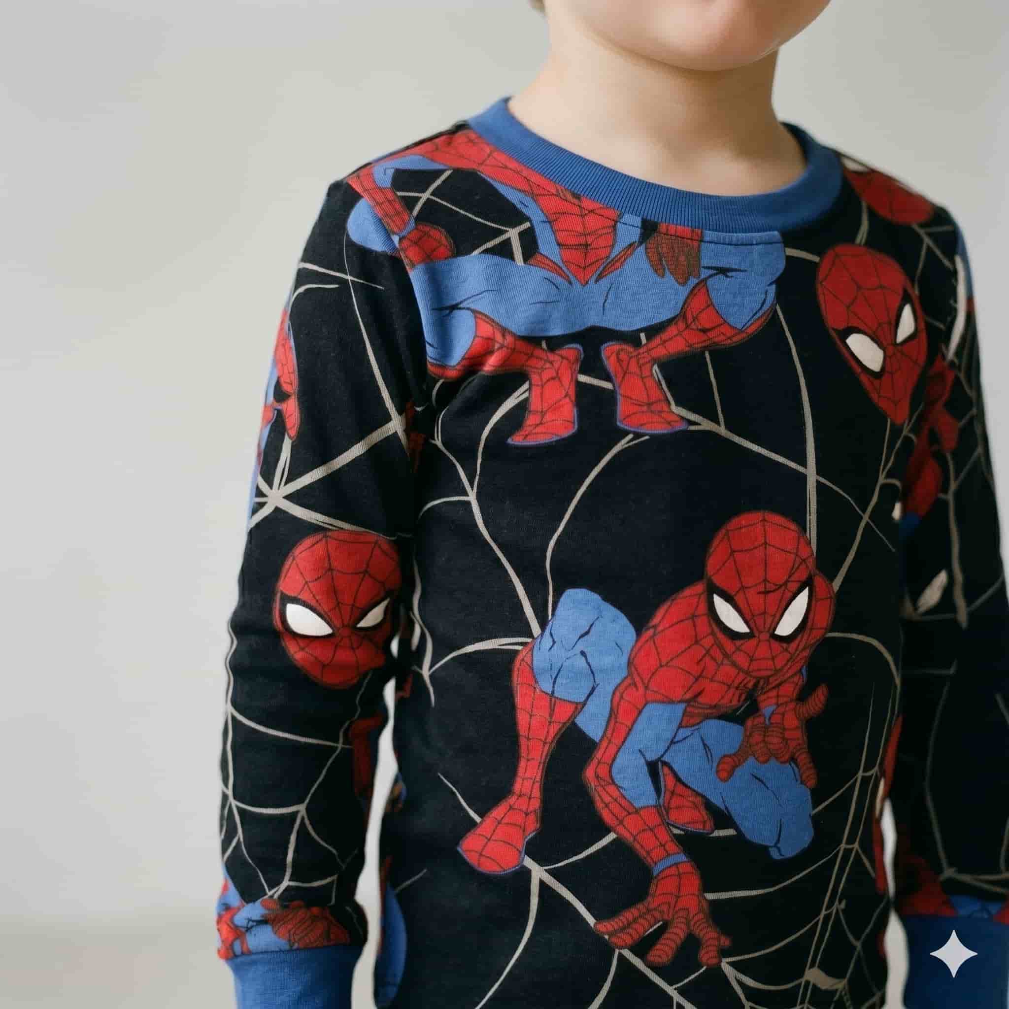 Spider Man Boys Full Sleeves Set - Black