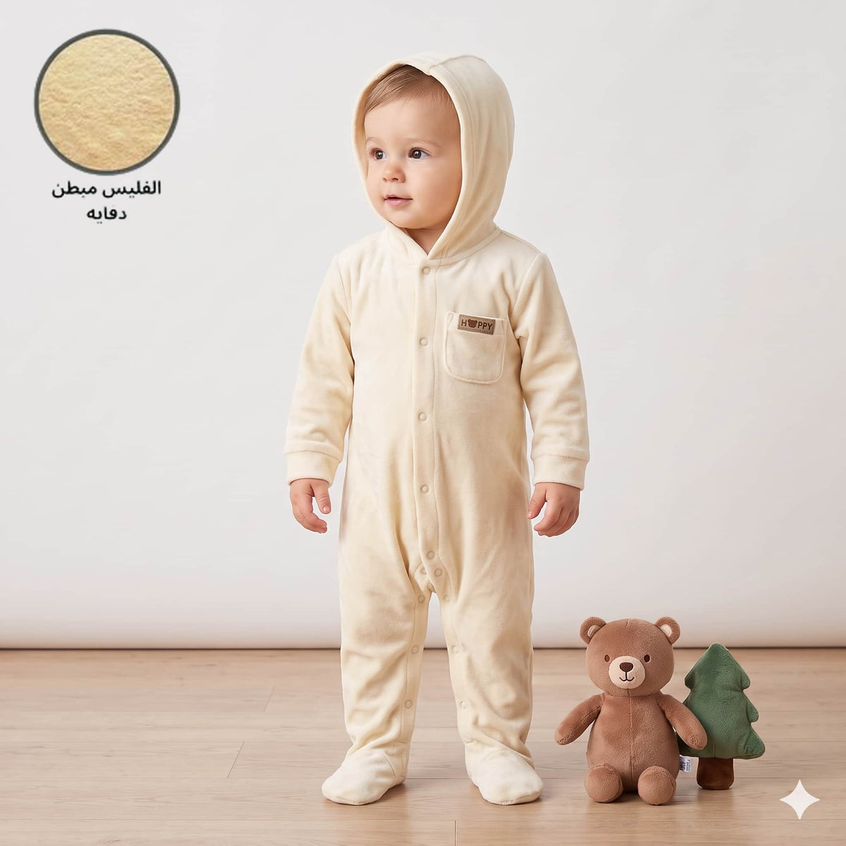 Teddy Bliss Baby Boys Winter Full Sleeves Pajama Set – Cream White