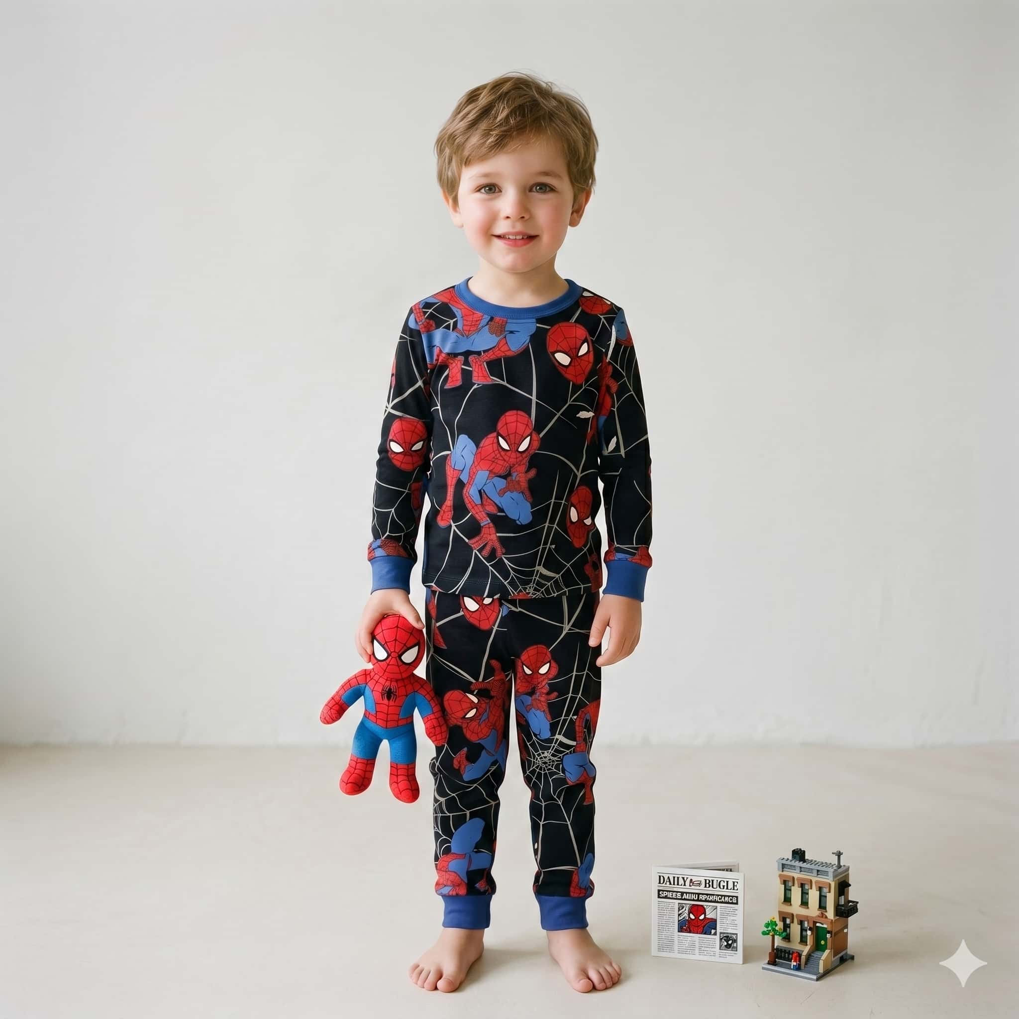 Spider Man Boys Full Sleeves Set - Black