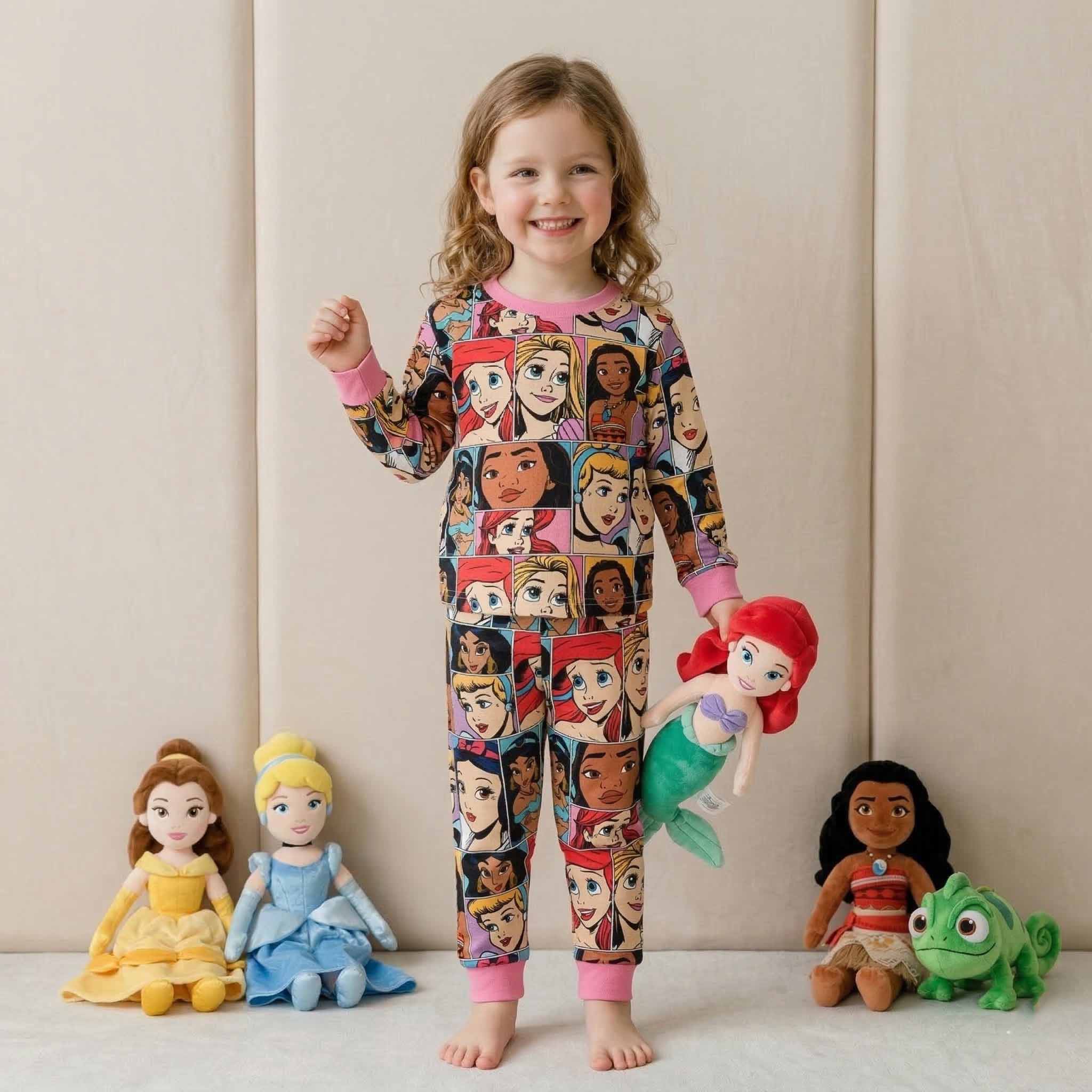 Princess Girls Disney Pajama Set - Multicolor