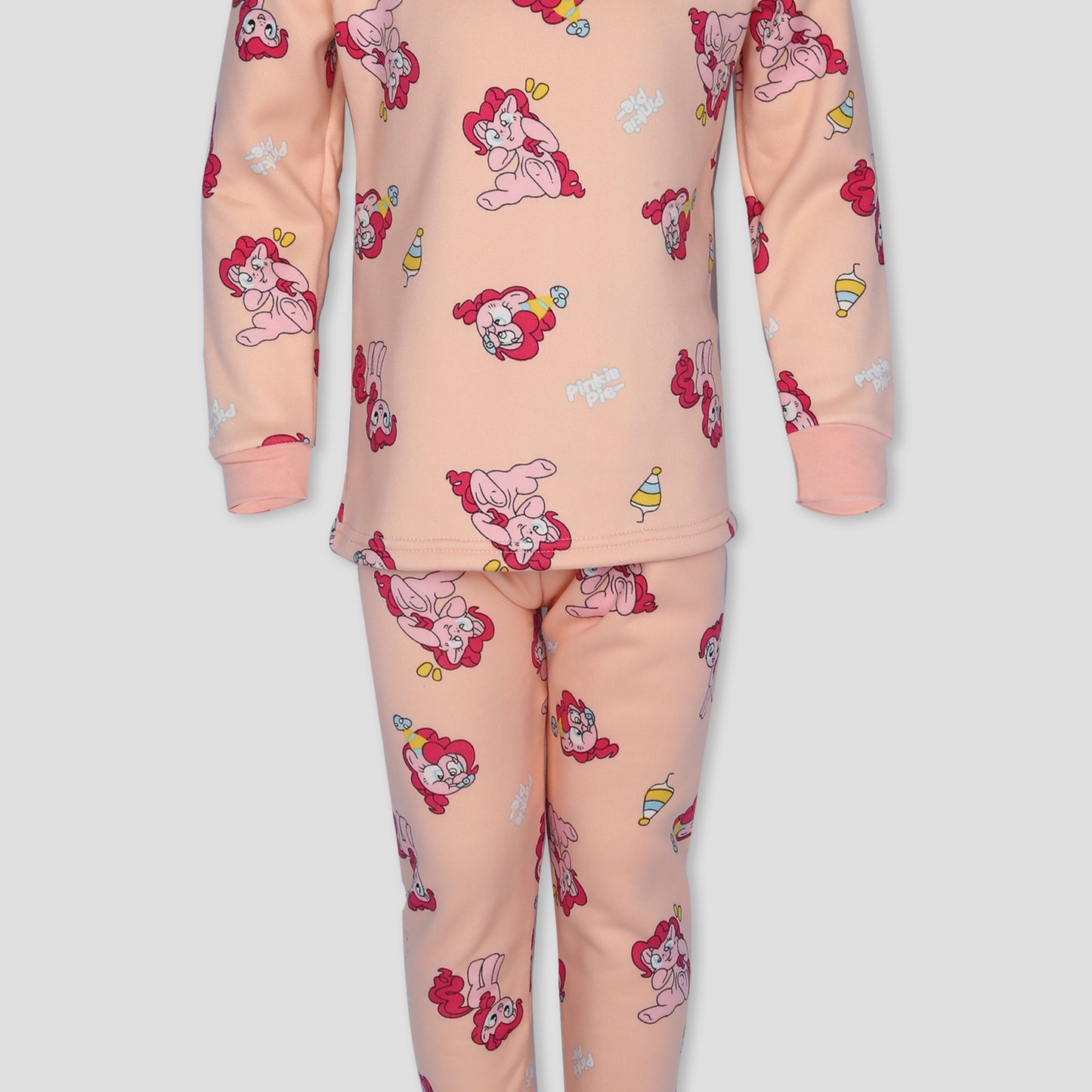 Pinkie Pie Girls Fleece Pajama Set - Peach