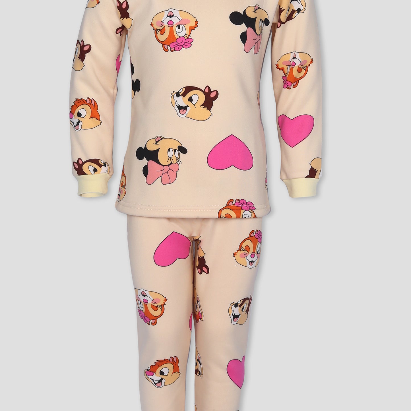 Minnie Mouse Girls Fleece Pajama Set - Beige