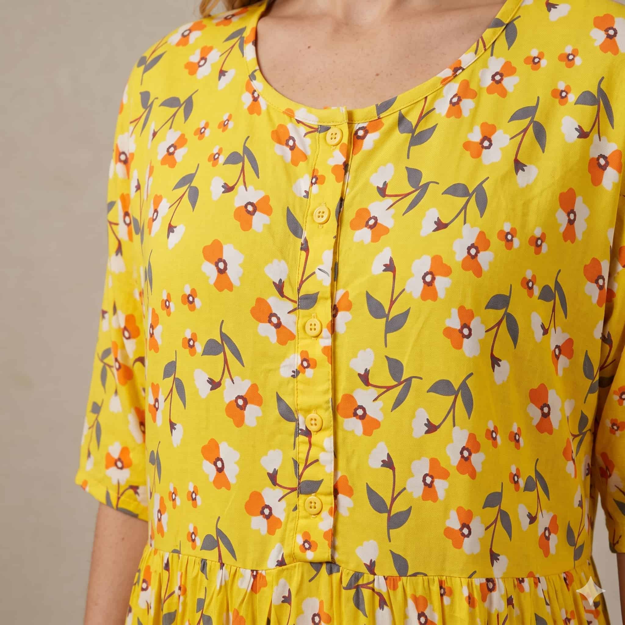 Sunny Bloom Women Midi - Yellow
