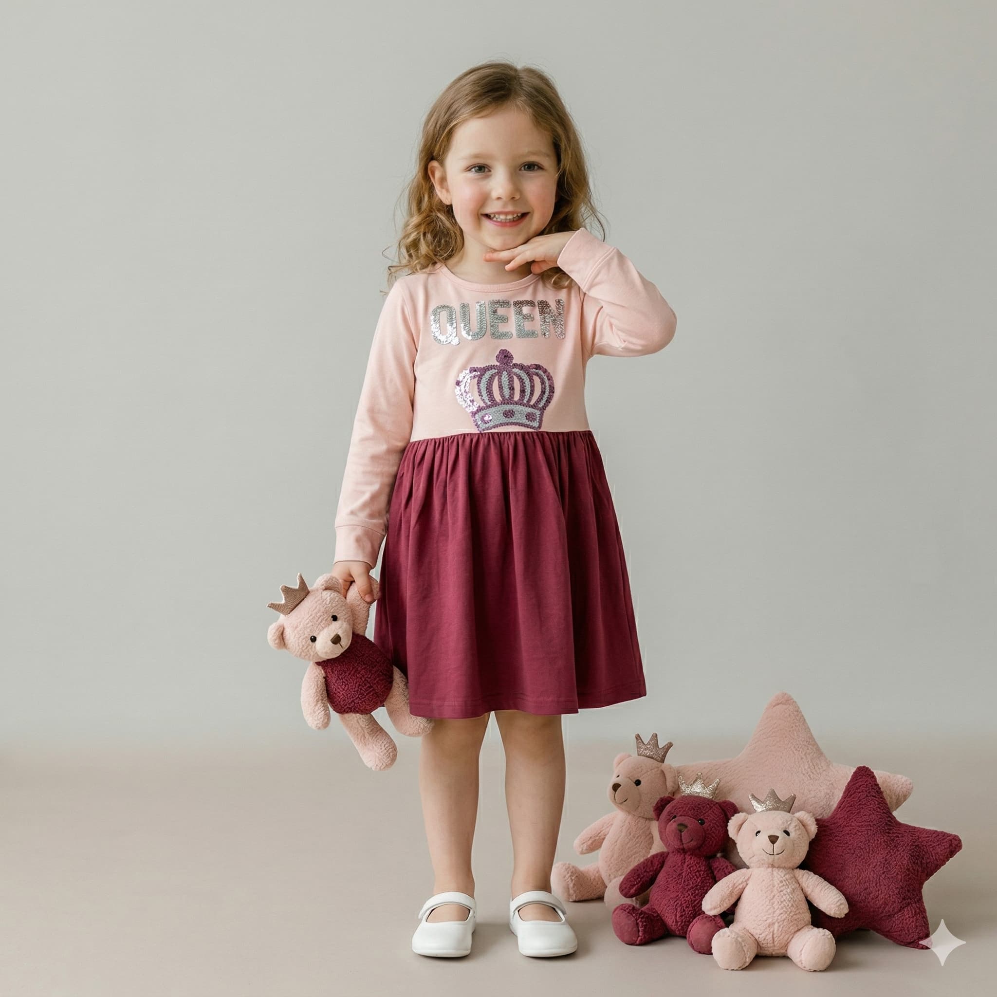 Queen Girls Frock - Pink