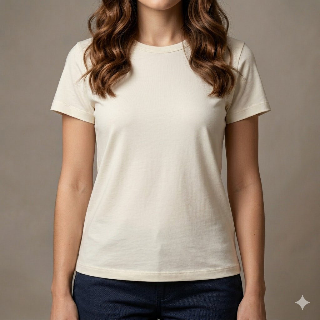 Ivory Ease Women half Sleeves Top - Cream
